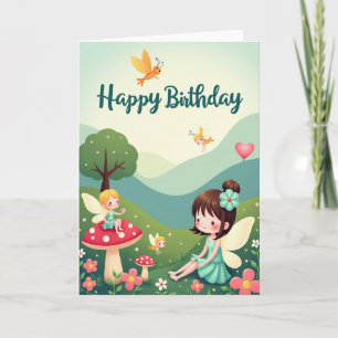 Carte d'anniversaire à ailes fantaisistes