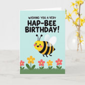 Carte d'anniversaire à ailes joyeuses (Fleur jaune)