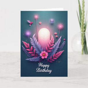 Carte d'anniversaire à arche lumineuse