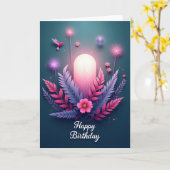 Carte d'anniversaire à arche lumineuse (Fleur jaune)