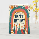 Carte d'anniversaire à arche vibrante (Fleur jaune)