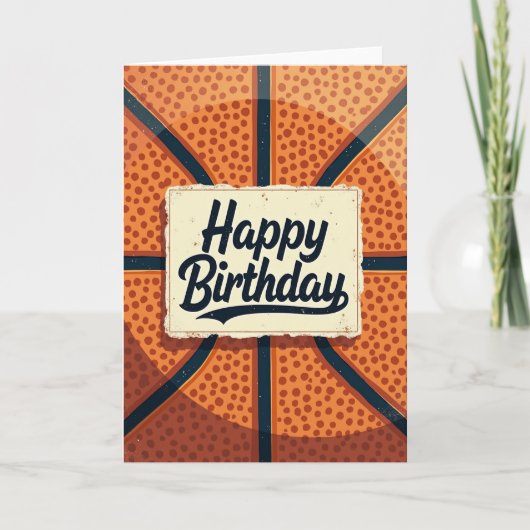 Carte d'anniversaire à balle orange (Devant)