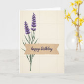 Carte d'anniversaire à bannière rustique (Fleur jaune)