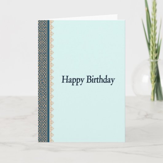 Carte d'anniversaire à bordure élégante (Devant)