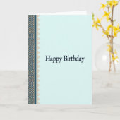 Carte d'anniversaire à bordure élégante (Fleur jaune)