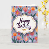 Carte d'anniversaire à bordure festonnée (Fleur jaune)