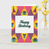 Carte d'anniversaire à bordure vibrante (Fleur jaune)