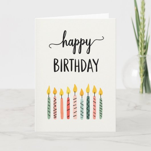 Carte d'anniversaire à bougie rayée (Devant)