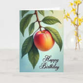Carte d'anniversaire à branche de pêche (Fleur jaune)