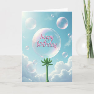 Carte d'anniversaire à bulle iridescente