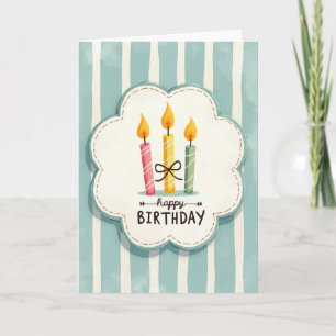 Carte d'anniversaire à cadre cousu