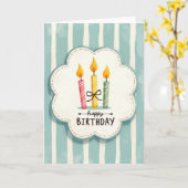 Carte d'anniversaire à cadre cousu (Fleur jaune)