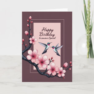Carte d'anniversaire à cadre floral doux