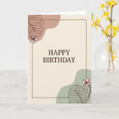 Carte d'anniversaire à cadre serif (Fleur jaune)