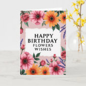 Carte d'anniversaire à cadre texturé (Fleur jaune)