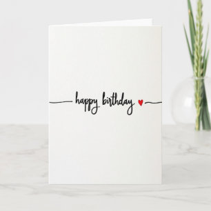 Carte d'anniversaire à calligraphie cœur