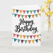 Carte d'anniversaire à calligraphie joyeuse (Fleur jaune)