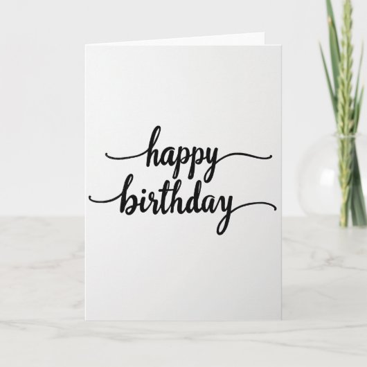 Carte d'anniversaire à calligraphie minimale (Devant)