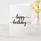 Carte d'anniversaire à calligraphie minimale (Fleur jaune)