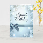 Carte d'anniversaire à calligraphie spéciale (Fleur jaune)