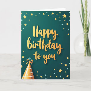 Carte d'anniversaire à chapeau festif