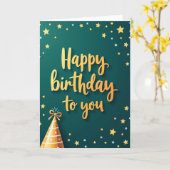 Carte d'anniversaire à chapeau festif (Fleur jaune)