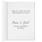 Carte d'anniversaire à cheval sauvage (Intérieur (Droit))