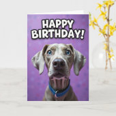 Carte d'anniversaire à collier bleu (Fleur jaune)