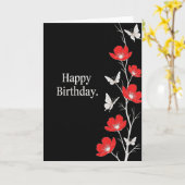 Carte d'anniversaire à contraste noir (Fleur jaune)