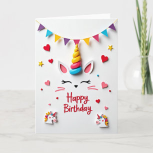 Carte d'anniversaire à corne fantaisiste