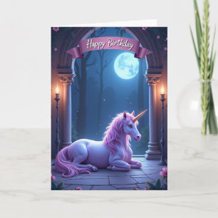 Carte d'anniversaire à corne mythique