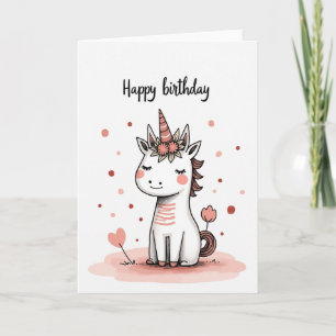 Carte d'anniversaire à corne rêveuse