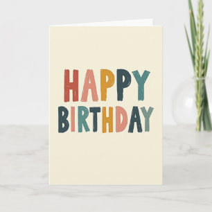 Carte d'anniversaire à coup de pinceau chaleureux