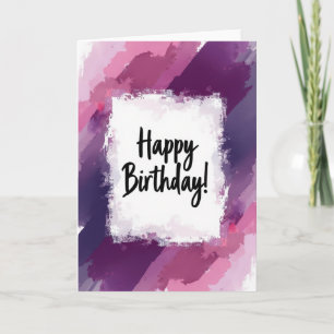 Carte d'anniversaire à coup de pinceau violet