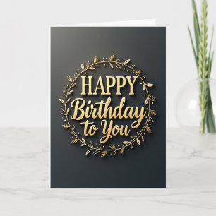 Carte d'anniversaire à couronne dorée