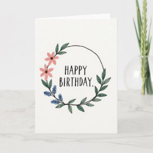 Carte d'anniversaire à couronne élégante