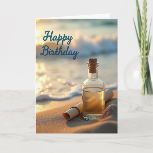 Carte d'anniversaire à défilement de bouteille (Devant)