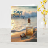 Carte d'anniversaire à défilement de bouteille (Fleur jaune)