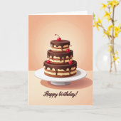 Carte d'anniversaire à dégoulinade de chocolat (Fleur jaune)