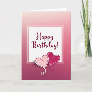 Carte d'anniversaire à dégradé de baie rose