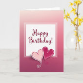 Carte d'anniversaire à dégradé de baie rose (Fleur jaune)