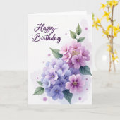 Carte d'anniversaire à dégradé floral (Fleur jaune)