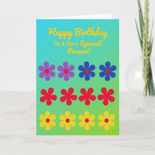 Carte d'anniversaire à dégradé spécial (Devant)