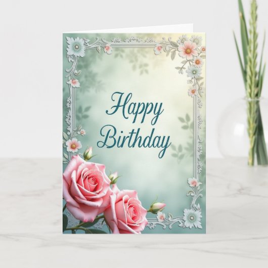 Carte d'anniversaire à dentelle ornée (Devant)
