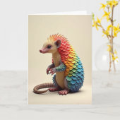 Carte d'anniversaire à écailles iridescentes (Fleur jaune)