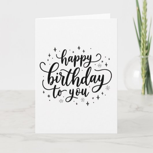 Carte d'anniversaire à écriture artistique (Devant)