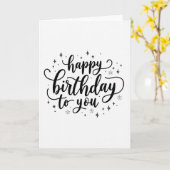Carte d'anniversaire à écriture artistique (Fleur jaune)