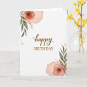 Carte d'anniversaire à écriture chaleureuse (Fleur jaune)