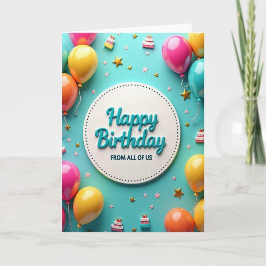 Carte d'anniversaire à écriture en relief (Devant)