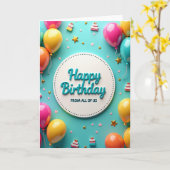 Carte d'anniversaire à écriture en relief (Fleur jaune)